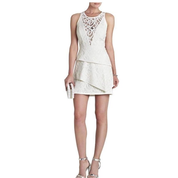NWT BCBG MaXAZRIA white lace dress size 10 - Picture 1 of 9